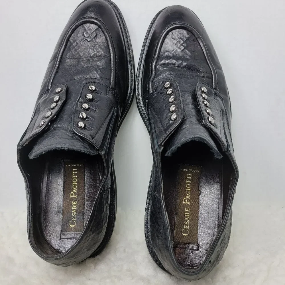 Cesare Paciotti Mens Shoes Size 7 US  Black DM Livetech Lace Less Derby 46534